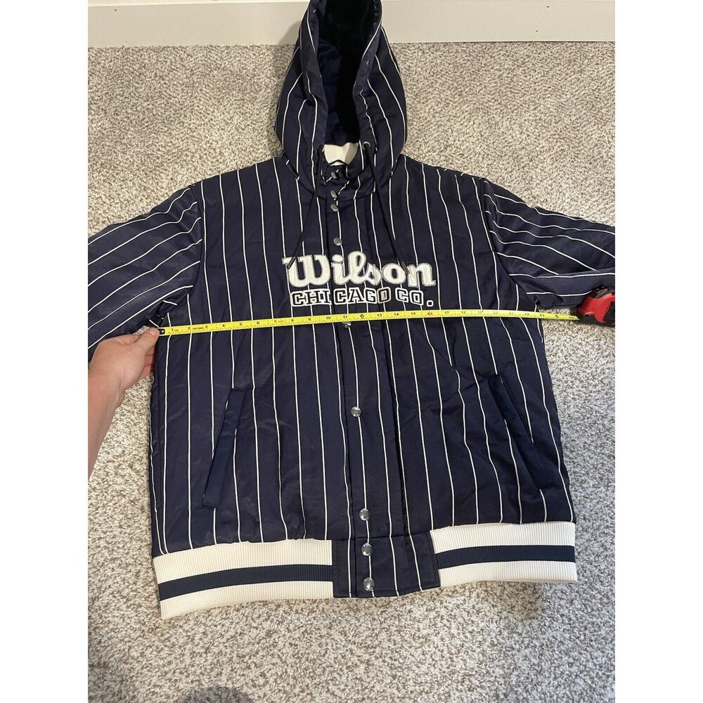 Wilson Chicago‎ Co. Puffer Varsity Pinstripes Jacket Prototype 1/1 Men’s Size L - Picture 12 of 14